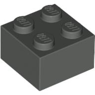 Lego kostka (kostička) 2x2, tmavě šedá (300327, 4110008)